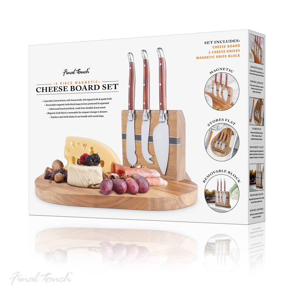 Acopa 5-Piece Cheese Knife Set with Wood Handles